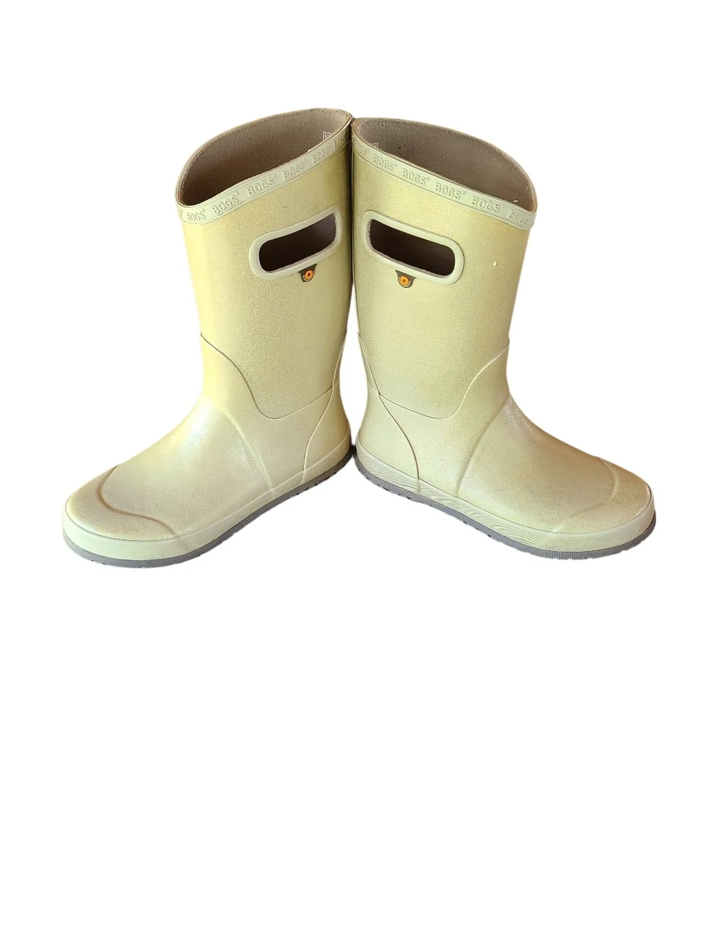 Bogs Youth Glitter Rain Boots Light Green Size 5 Waterproof Pull On